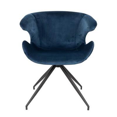 Zuiver Eetkamerstoel 'Mia' Velvet, kleur Blauw Zuiver Eetkamerstoel 'Mia' Velvet, kleur Blauw