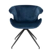 Zuiver Eetkamerstoel 'Mia' Velvet, kleur Blauw - thumbnail
