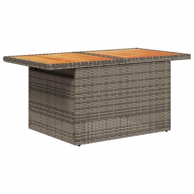 5-delige Loungeset met kussens poly rattan grijs - thumbnail