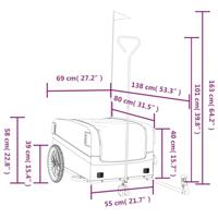 VidaXL Fietstrailer 45 kg ijzer zwart en rood - thumbnail