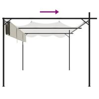 Pergola met uitschuifbaar dak 395x292x230 crèmekleurig - thumbnail