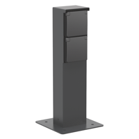 Niko Hydro Tuinpaal zwart met twee stopcontacten en grondplaat 761-36925 - thumbnail