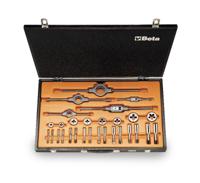 Beta Assortiment van verchroomd stalen tappen en snijplaten, UNF draad, met toebehoren in houten kist 446ASF/C29 - 004460070 - thumbnail