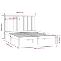 Bedframe zonder matras massief grenenhout wit 140x190 cm - thumbnail