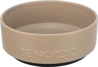 Trixie be nordic voerbak hond keramiek/ rubber taupe Trixie be nordic voerbak hond keramiek/ rubber taupe