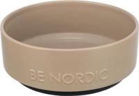 Trixie be nordic voerbak hond keramiek/ rubber taupe - thumbnail