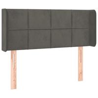 Hoofdbord met randen 83x16x78/88 cm fluweel donkergrijs - thumbnail