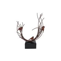 Metalen Sculptuur Birds Branch 36.5x12x47.5 cm Bruin/Zwart - thumbnail