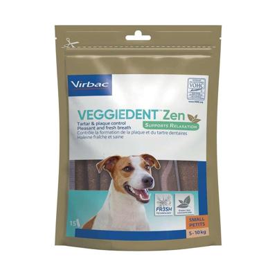 Virbac Veggiedent Zen kauwstrips hond S (15 st.) 1 verpakking Virbac Veggiedent Zen kauwstrips hond S (15 st.) 1 verpakking