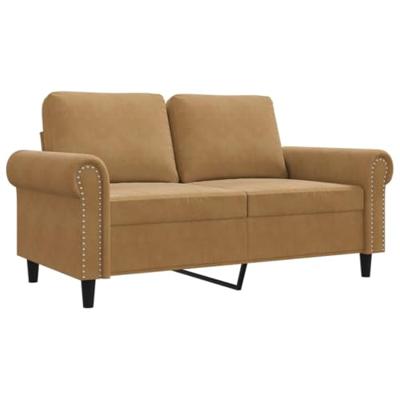 Tweezitsbank 120 cm fluweel bruin