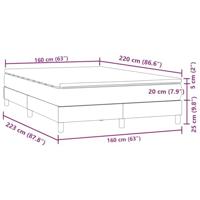 Boxspring met matras fluweel donkergrijs 160x220 cm - thumbnail