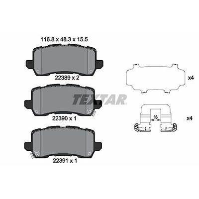 Remblokkenset, schijfrem 2238901