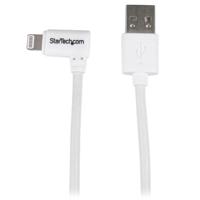 .com Haakse Lightning naar USB kabel voor iPhone  iPod  iPad - Apple MFI certified - 1 m - wit - Lightning-kabel - Lightning male naar USB male - 1 m - thumbnail