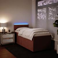 Boxspring met matras fluweel roze 90x190 cm - thumbnail