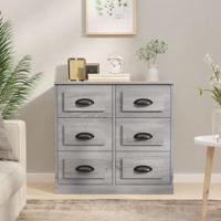 Dressoir 70x35,5x67,5 cm bewerkt hout grijs sonoma eikenkleurig - thumbnail