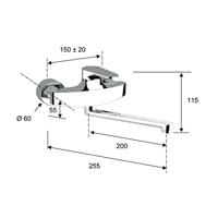 Inbouw Wastafelmengkraan Sapho Corneli 1-hendel Uitloop Recht 20 cm Chroom Sapho - thumbnail