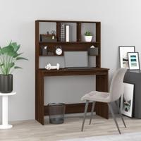 Bureau met schappen 102x45x148 cm bewerkt hout bruineikenkleur - thumbnail