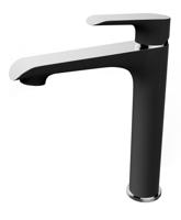 Wiesbaden Tarma eenhendel-wastafelmengkraan hoog zwart/chroom - thumbnail