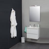 Badkamermeubelset Met Porseleinen Wastafel 60 cm 1 Kraangat Incl Spiegel Wit Ink - thumbnail