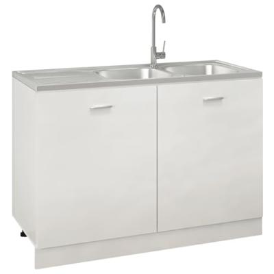 VidaXL Gootsteen dubbele bakken 1200x500x155 mm roestvrij staal zilver VidaXL Gootsteen dubbele bakken 1200x500x155 mm roestvrij staal zilver