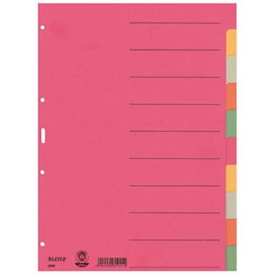 Leitz 4359 Register DIN A4 blanco Karton (dun) Meerdere kleuren 10 tabbladen 43590000 Leitz 4359 Register DIN A4 blanco Karton (dun) Meerdere kleuren 10 tabbladen 43590000