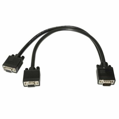 AISENS Svga Hdb15/M-2Xhdb15/H splitterkabel, zwart, 45 cm