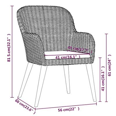 3-delige Tuinset met kussens bruin