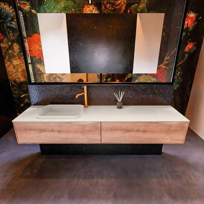 Badkamermeubelset Mondiaz Erin 200 cm met 2 Lades met RIDGE Wastafel Links Linen met 1 kraangat Greeploos Mat Washed Oak Badkamermeubelset Mondiaz Erin 200 cm met 2 Lades met RIDGE Wastafel Links Linen met 1 kraangat Greeploos Mat Washed Oak