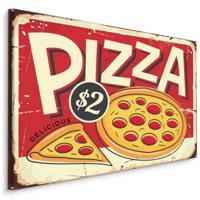 Schilderij - Pizza, reclamebord, Premium Print, Rood - thumbnail