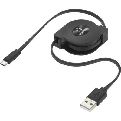 Renkforce RF-4352332 USB-kabel USB 2.0 USB-A stekker, USB-micro-B stekker 0.80 m Zwart