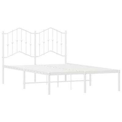 Bedframe met hoofdbord metaal wit 120x190 cm Bedframe met hoofdbord metaal wit 120x190 cm