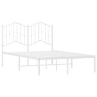 Bedframe met hoofdbord metaal wit 120x190 cm - thumbnail