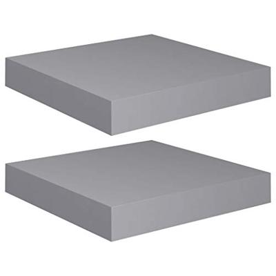 Wandschappen zwevend 2 st 23x23,5x3,8 cm MDF grijs