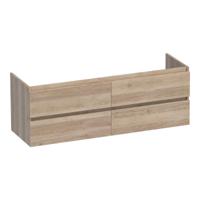 Brauer Joy - Onderkast - 140 cm - met 4 Softclose Lades Greeploos en 2 Sifon Uitsparingen - Sunlit - thumbnail