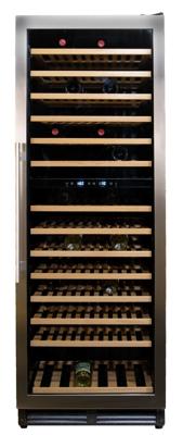 Vinata Presanella Wijnklimaatkast Vrijstaand en onderbouw - Zilverkleurig - Wijnkoelkast 154 flessen - 171 x 59.8 x 68.5