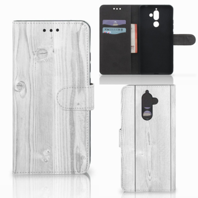Nokia 7 Plus Book Style Case White Wood Nokia 7 Plus Book Style Case White Wood