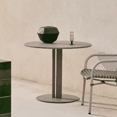 Kave Home Ronde Bistrotafel 'Sedalis' Aluminium, 80cm, kleur Taupe