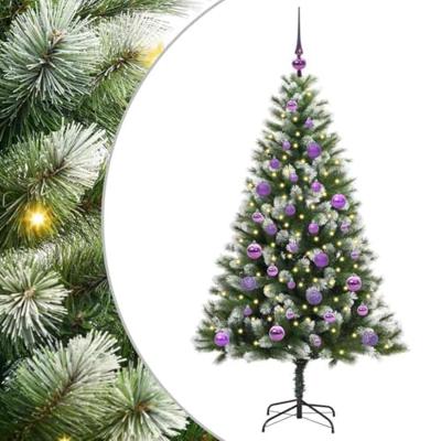 VidaXL Kunstmatige scharnierkerstboom met bedekte sneeuw 150 cm