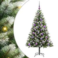 VidaXL Kunstmatige scharnierkerstboom met bedekte sneeuw 150 cm - thumbnail