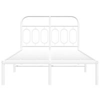 Bedframe met hoofdbord metaal wit 120x190 cm - thumbnail