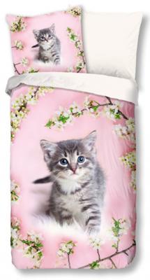 Good Morning dekbedovertrek Poes meisjes 135 x 200 cm katoen