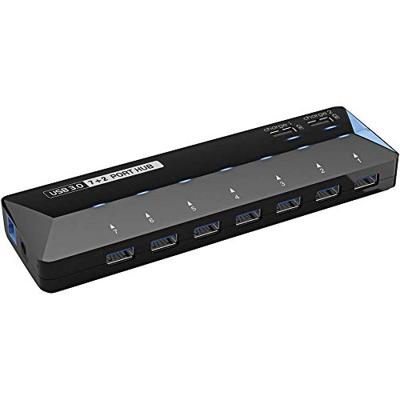 Renkforce USB 3.2 Gen 1-hub 7 + 2 poorten Met snellaadpoort, Met status-LEDs Zwart