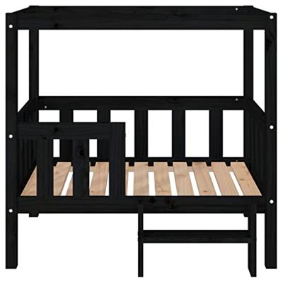 VidaXL Hondenmand 95,5x73,5x90 cm massief grenenhout zwart