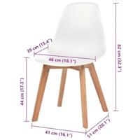 Eetkamerstoelen 6 st kunststof wit - thumbnail