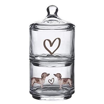 Clayre & Eef Voorraadpot Deksel Ø 10x21 cm Glas Rond Teckel