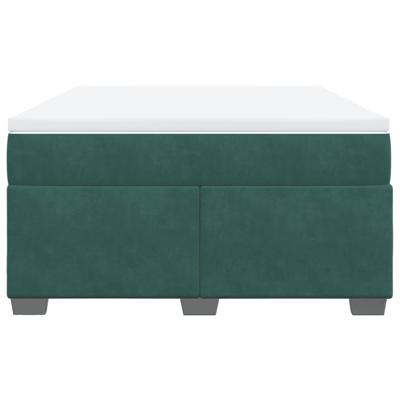 Boxspring met matras fluweel donkergroen 200x200 cm - thumbnail