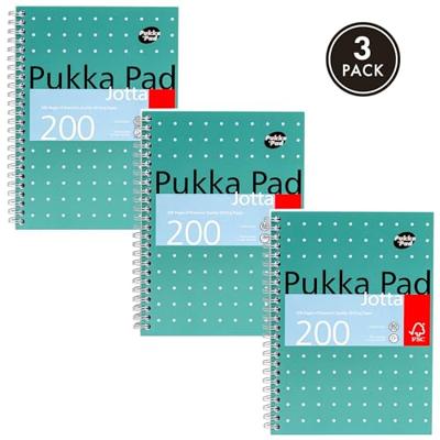 Notitieboek pukka jotta a5 lijn 200pag 80gr gn | 3 stuks