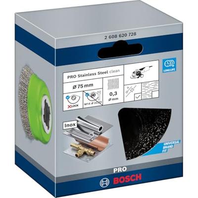 Bosch Accessoires X-LOCK Komstaalborstel gegolfde draad, roestvrij 75mm 0.3mm - 1 stuk(s) - 2608620728 - thumbnail