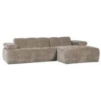 Woood Mojo chaise longue bank rechts ribstof Donkerzand - thumbnail