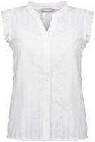 Geisha top met ruches wit - thumbnail